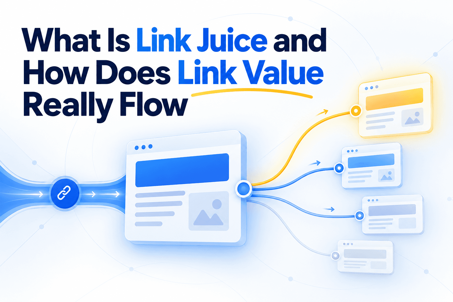 Electrical junction where one incoming current splits into several outgoing wires, representing how a page shares its value between links